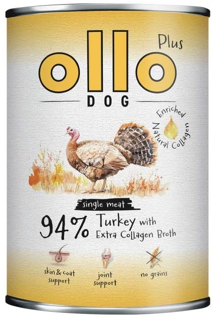 OLLO Plus Collagen Mono kalakutiena – drėgnas ėdalas šunims – 800g