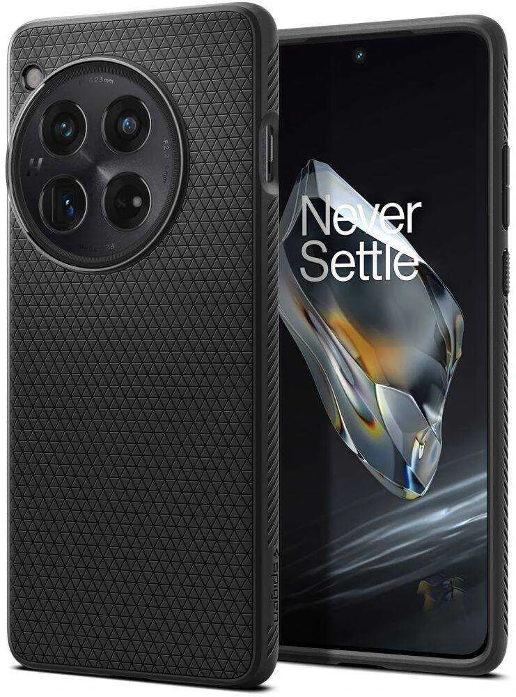 OnePlus 12 Spigen Liquid Air Matte dėklas telefonui juodos spalvos