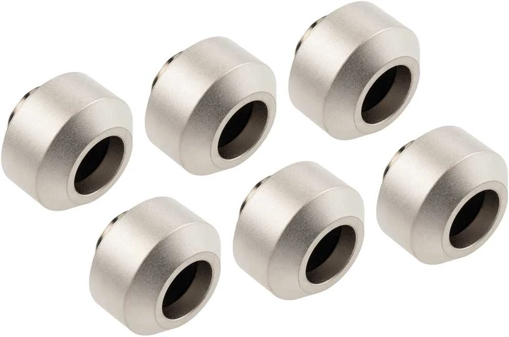 Optimus Hardtube jungiamosios detalės, 12 mm, 6 vnt. pakuotėje su įrankiu – matinio nikelio spalvos