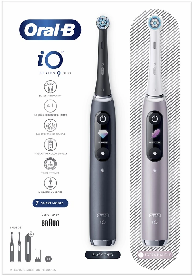 Dantų šepetėlis Braun Oral-B iO 9 Duo juoda/rožinė