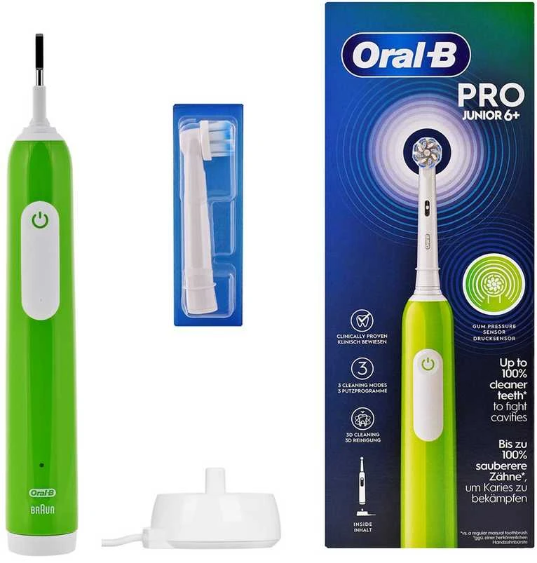 Oral-B Junior Elektrinis Dantų šepetėlis Vaikam, Žalias