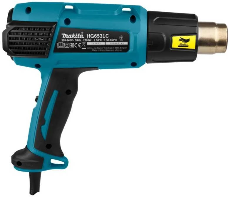 Makita HG6531CK Fenas 2000W, 80-650°C, Digital temp control & adjusting, 4 priedai