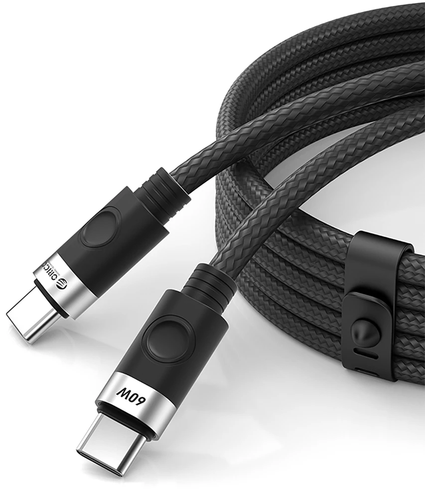 „Orico CDX 60W 3A“ maitinimo šaltinis USB-C – USB-C 1 m kabelis – juodos spalvos
