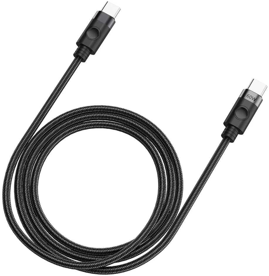 „Orico CDX 60W 3A“ maitinimo šaltinis USB-C – USB-C 1 m kabelis – juodos spalvos