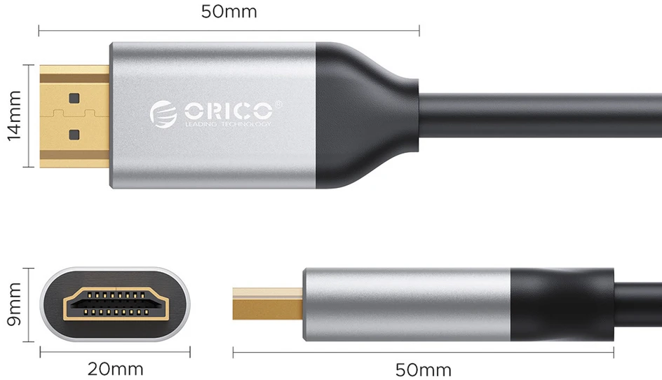 Orico H8Y1 HDMI 2.1 8K 60 Hz HDMI cable 1.5 m - juodas