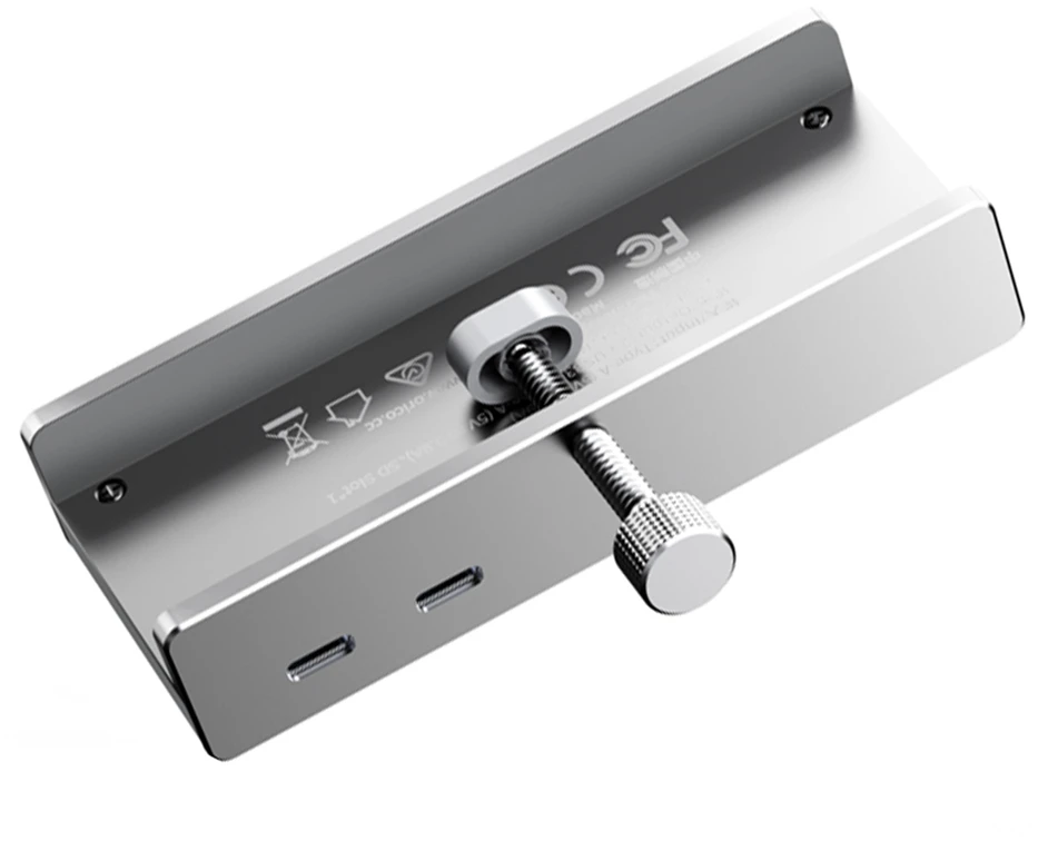 „Orico MH5PMM“ spaustuku montuojamas šakotuvas USB-C / 2x USB-A 3.0, + SD&TF + 3,5 mm garso jungtis – juodos spalvos