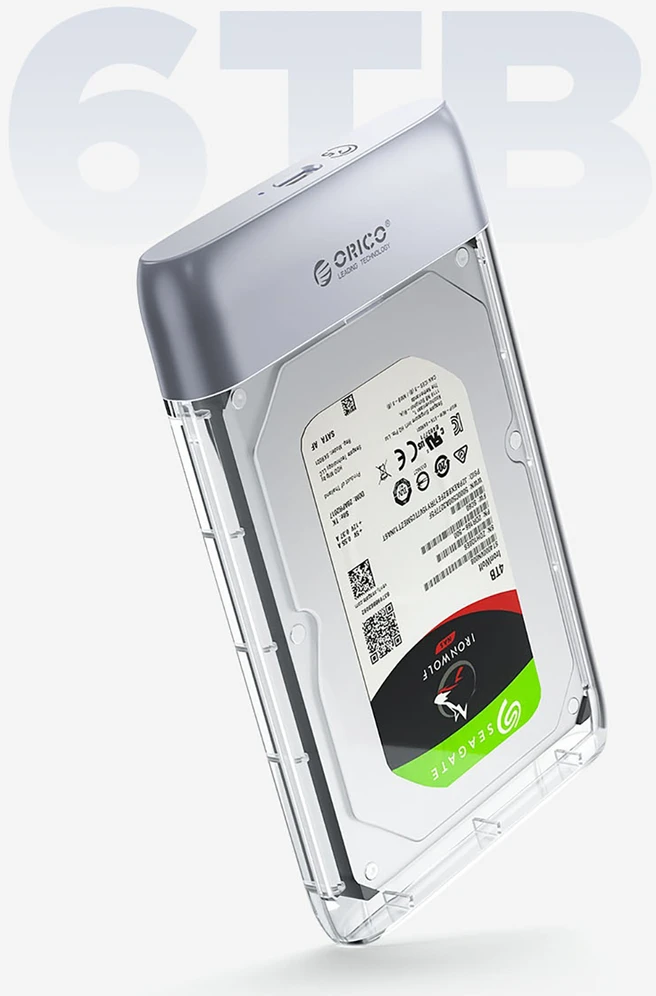 Kietasis diskas Orico TX25C3 2.5" HDD/SSD USB-C 5Gb/s Disk Drive – Transparent