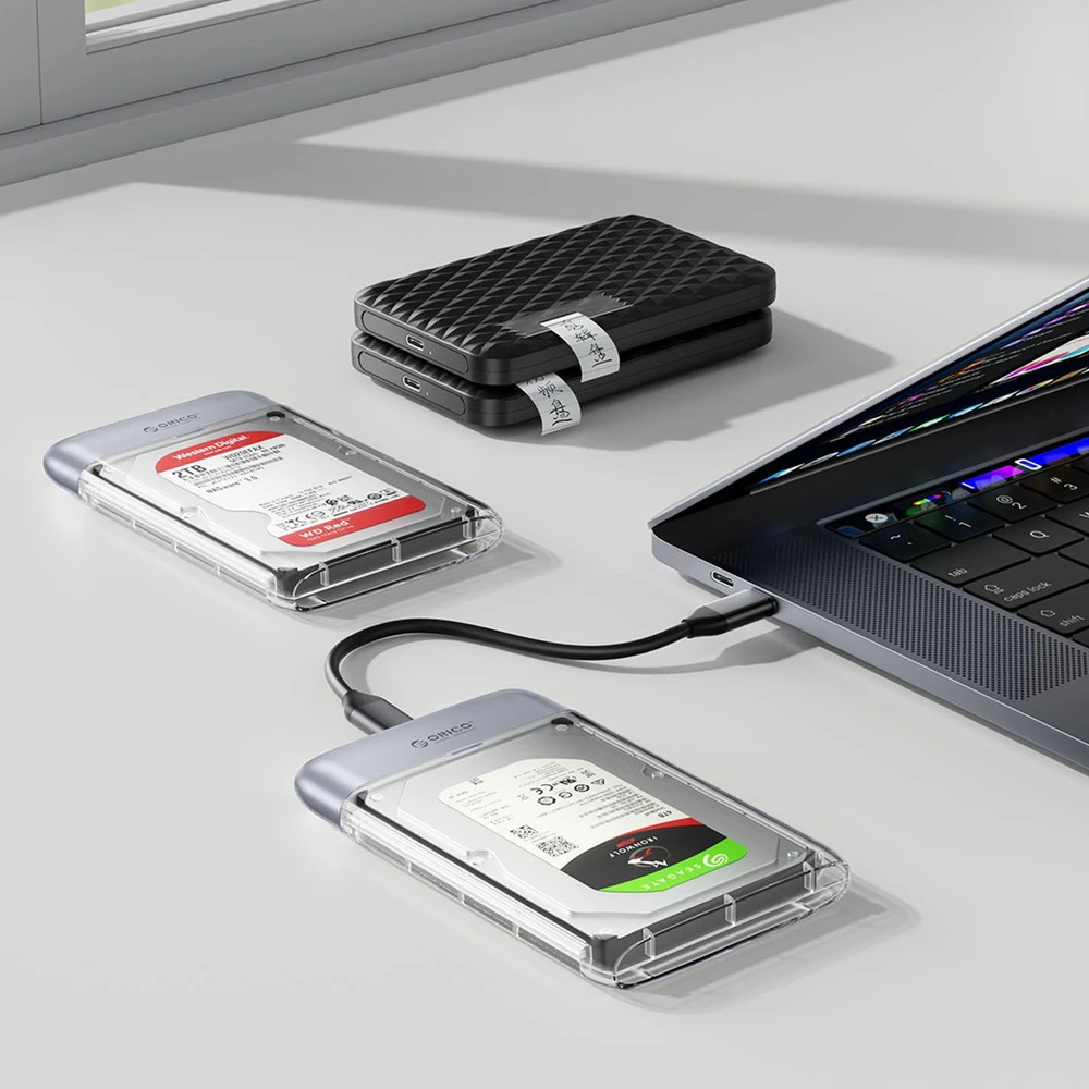 Kietasis diskas Orico TX25C3 2.5" HDD/SSD USB-C 5Gb/s Disk Drive – Transparent