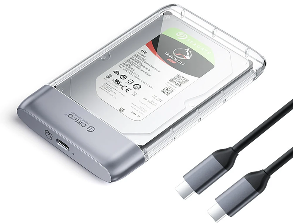 Kietasis diskas Orico TX25C3 2.5" HDD/SSD USB-C 5Gb/s Disk Drive – Transparent