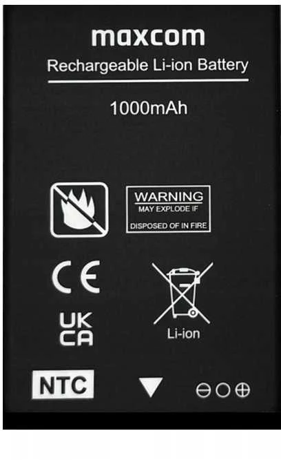 MAXCOM mobiliojo telefono baterija MM244 3,7V 1000 mAh