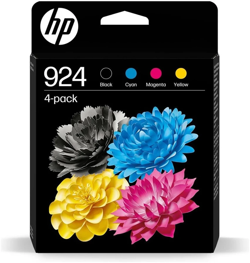 Hewlett Packard (HP) Originalios HP 924 CMYK rašalo kasetės 4 pakuotės