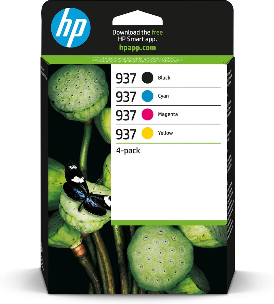 Hewlett Packard (HP) Originalios HP 937 CMYK rašalo kasetės 4 pak