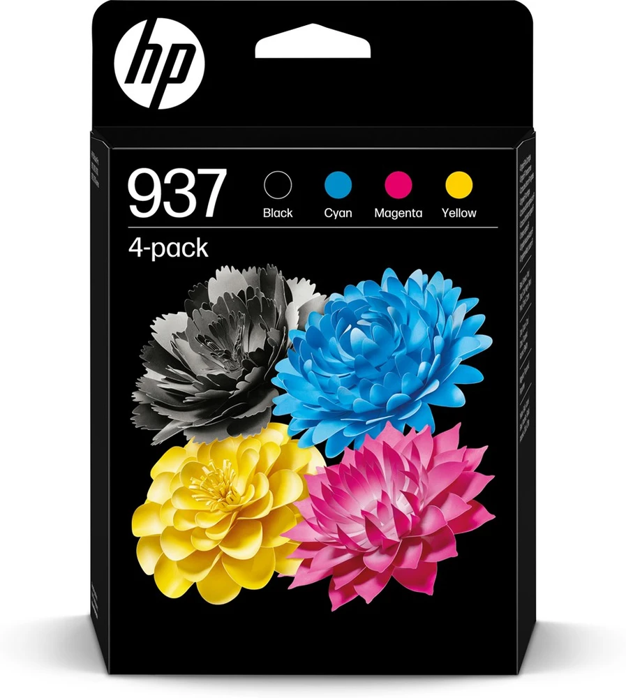 Hewlett Packard (HP) Originalios HP 937 CMYK rašalo kasetės 4 pak