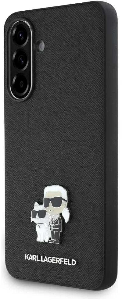 Originalus Dėklas Karl Lagerfeld Saffiano w/ K&C Metal Logo skirtas Samsung Galaxy A36 juodos spalvos