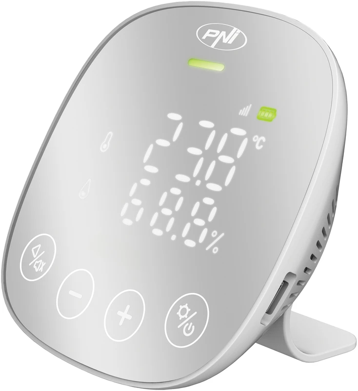 Oro kokybės ir anglies dioksido (CO2) jutiklis PNI SafeHouse HS291 su „Wi-Fi“, valdymas per „Tuya Smart“ programėlę, CO2 stebėjimas, temperatūros, drėgmės, datos ir laiko rodymas, nustatymų meniu, atsarginė baterija, garsinis ir vaizdinis signalas