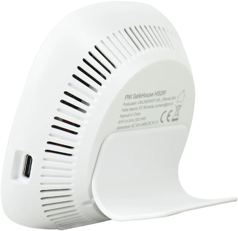 Oro kokybės ir anglies dioksido (CO2) jutiklis PNI SafeHouse HS291 su „Wi-Fi“, valdymas per „Tuya Smart“ programėlę, CO2 stebėjimas, temperatūros, drėgmės, datos ir laiko rodymas, nustatymų meniu, atsarginė baterija, garsinis ir vaizdinis signalas