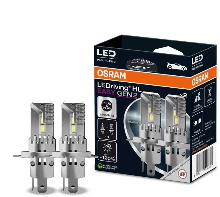 OSRAM Automobilinės lemputės LEDriving HL EASY GEN2 H4/H19, 2vnt
