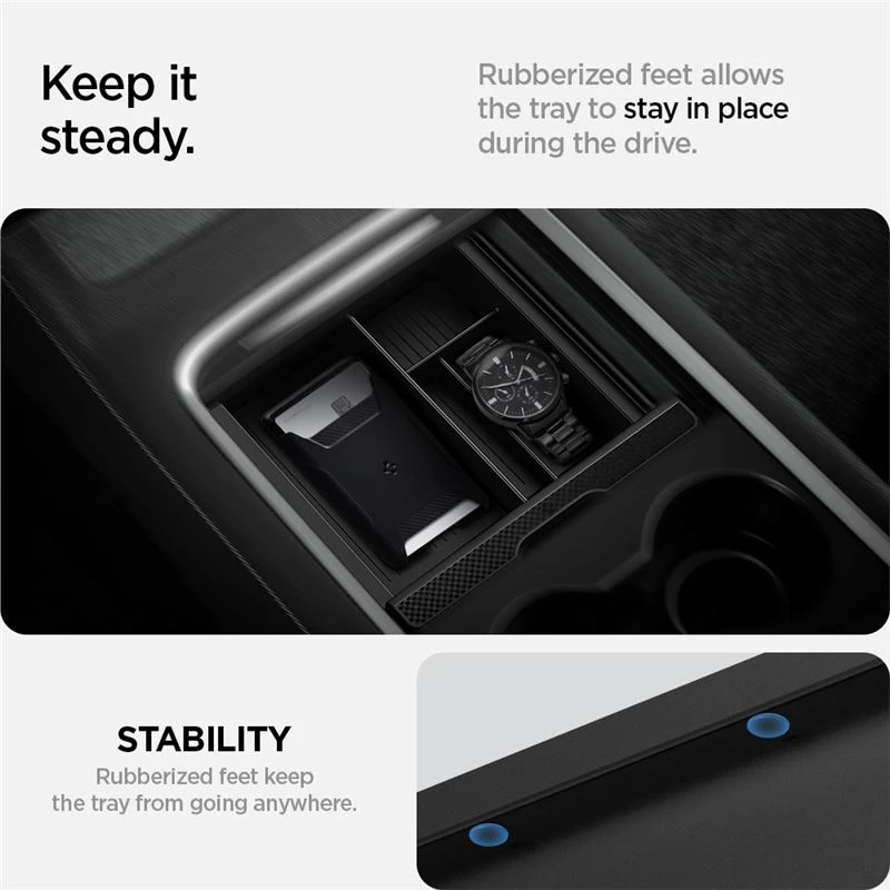 Spigen Tesla centrinės konsolės organizatorius, juodas - Model Y/3