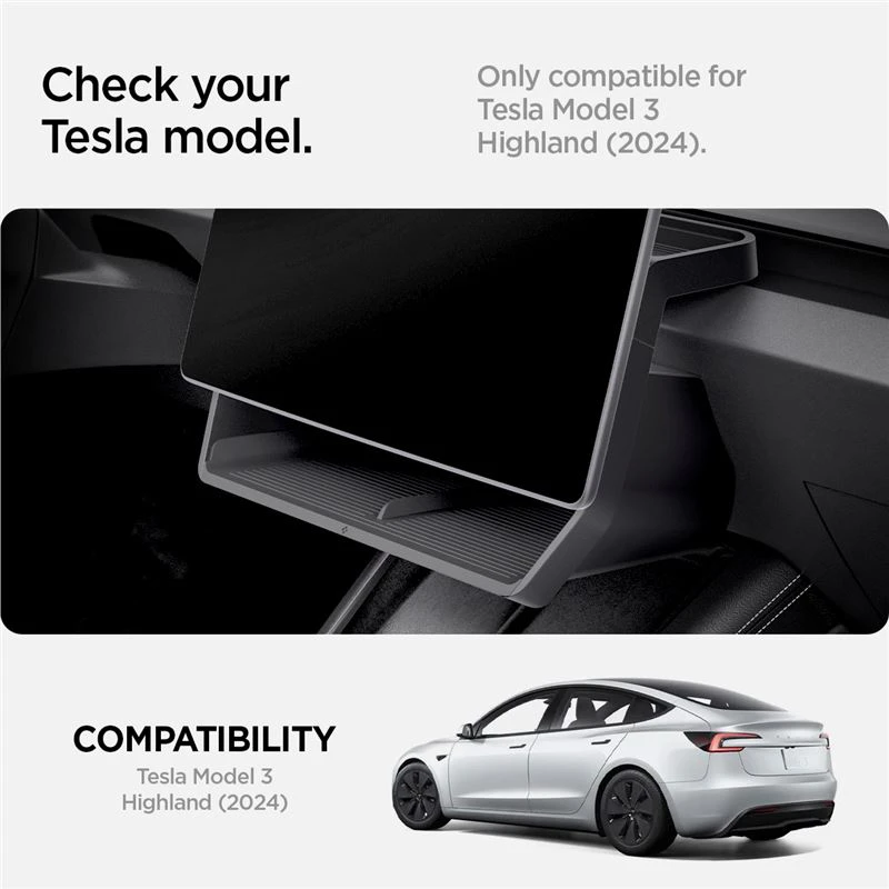 Spigen ekrano apačios laikymo organizatorius, juodas - Tesla Model 3 2024