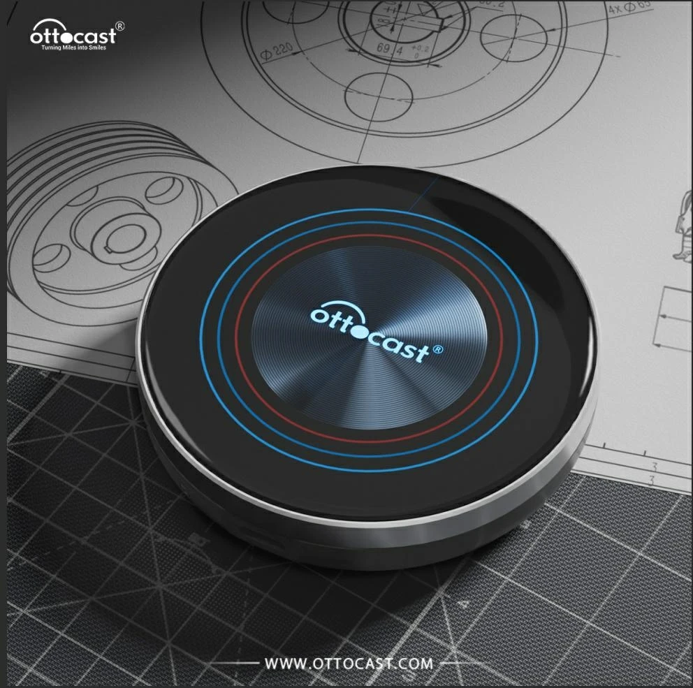 Automagnetola Ottocast PCS46-BM automobilinis adapteris OttoAibox i3 128GB Android daugialypės terpės dėžutė juodas