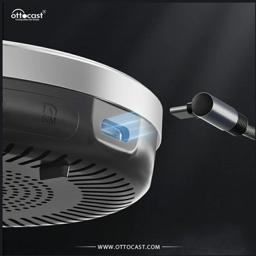 Automagnetola Ottocast PCS46-BM automobilinis adapteris OttoAibox i3 128GB Android daugialypės terpės dėžutė juodas