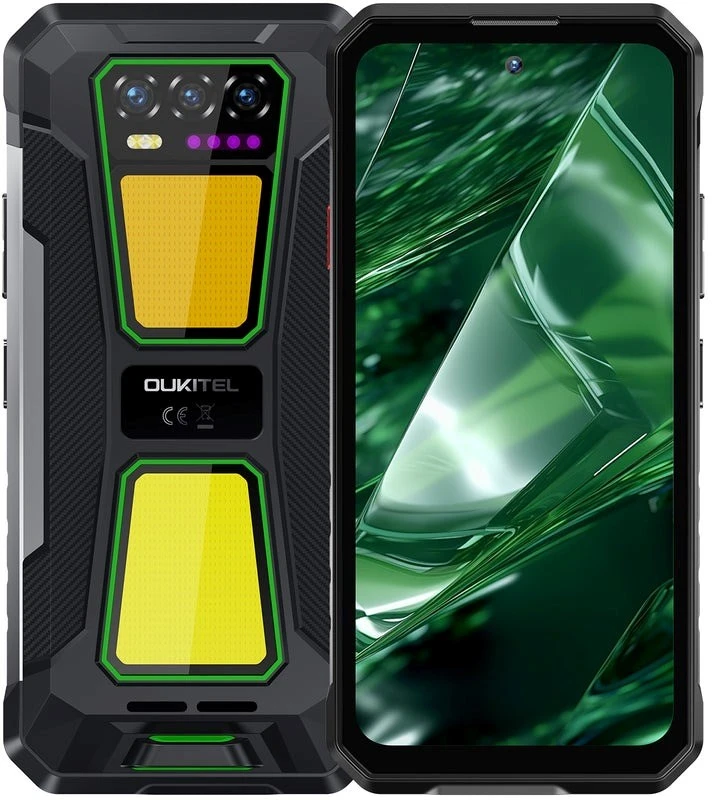 Oukitel WP58 Pro 6,7″ Išmanusis telefonas Dual SIM Android 15 5G USB Type-C 8 GB 512 GB 10000 mAh Juodas, Žalias
