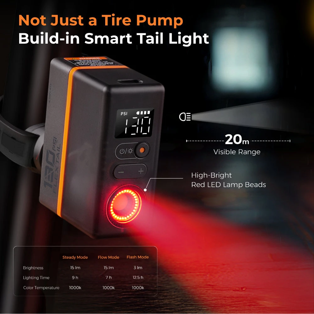 Outdoor &amp; Camping Flextail Tiny Tire Pump 200, tamsiai pilka