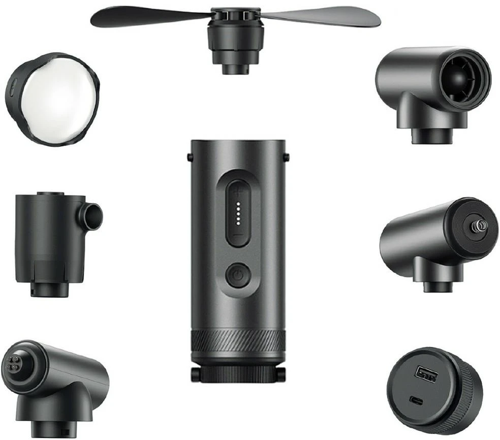 „Outdoolow“ daugiafunkcinė išorinė baterija „4smarts SnapKit 7-in-1“ 3500mAh juoda