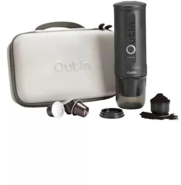 Outin Nano 7500 mAh nešiojamasis kavos virimo aparato rinkinys (pilkas) + apsauginis dėklas