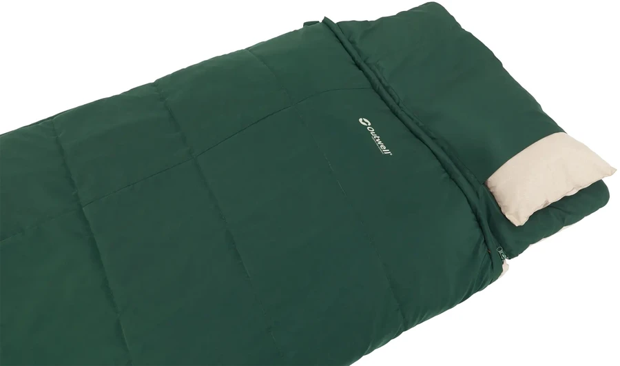 „Outwell Contour Prime Žalias“ | Miegmaišis | 220 x 85 cm | Temperatūra nuo -13 iki 16 °C | 2 krypčių L formos atviras galas su automatiniu užraktu