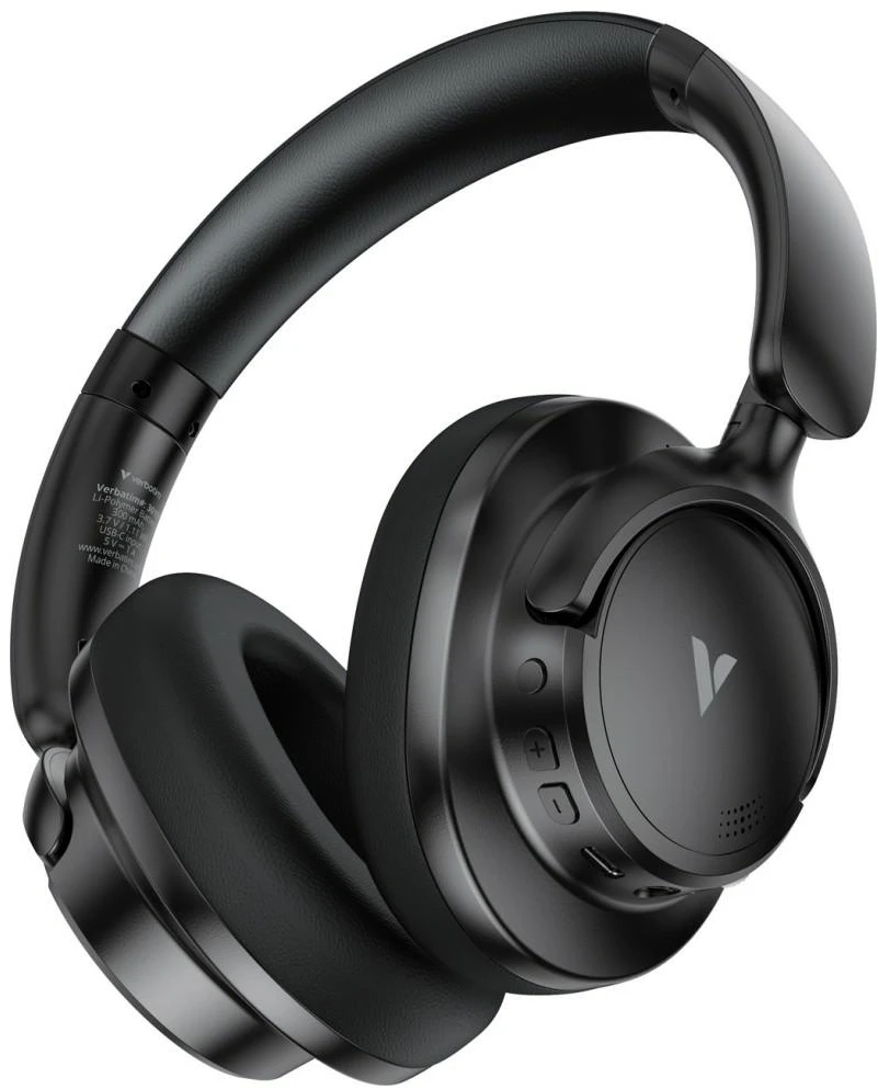 „Over-ear“ ausinės Verbatim belaidės TruSound Pro Bluetooth ANC juodos 30194