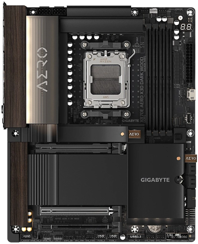 Pagrindinė plokštė Gigabyte X870E AERO X DARK WOOD