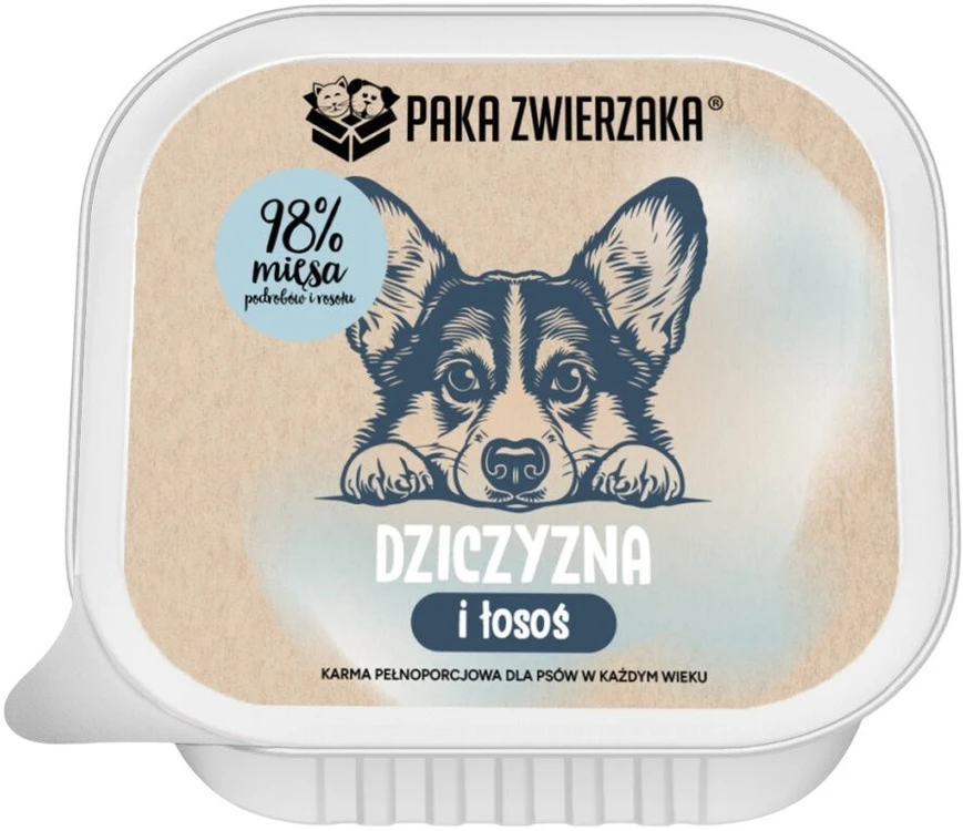 PAKA ZWIERZAKA Game and lašiša – drėgnas ėdalas šunims – 150g