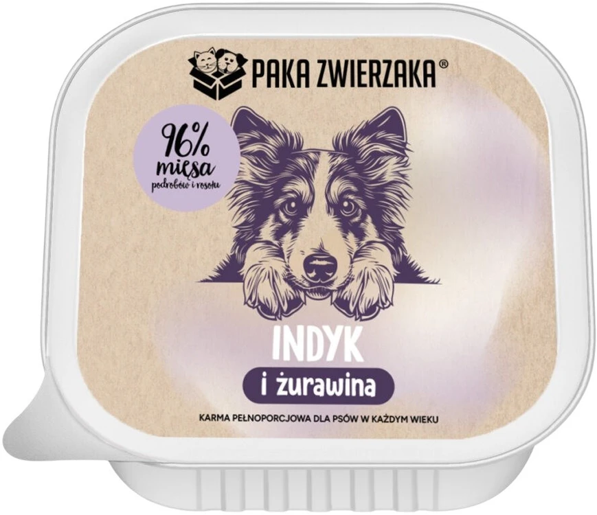 PAKA ZWIERZAKA kalakutiena and cranberries – drėgnas ėdalas šunims – 150g