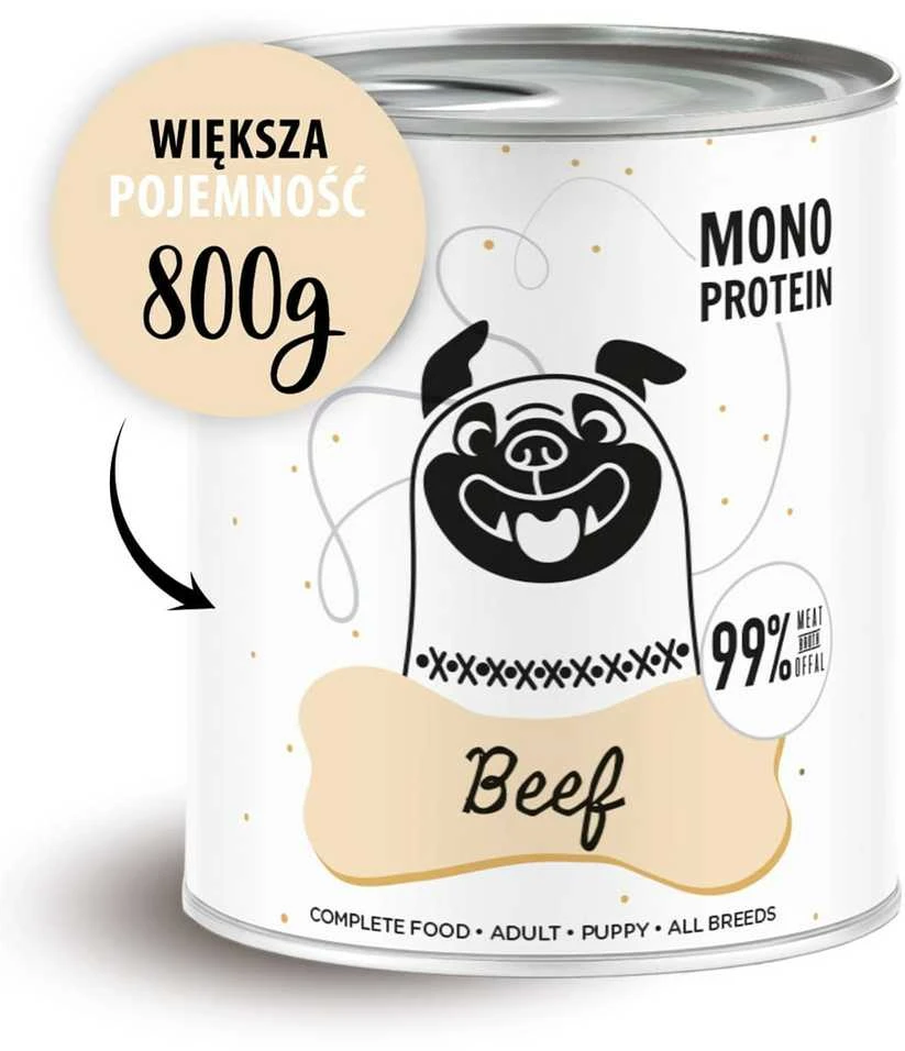 Šunų Maistas - PAKA ZWIERZAKA Pepe Jautienos Drėgnas Maistas 800g Be Vištienos Be Glitimo