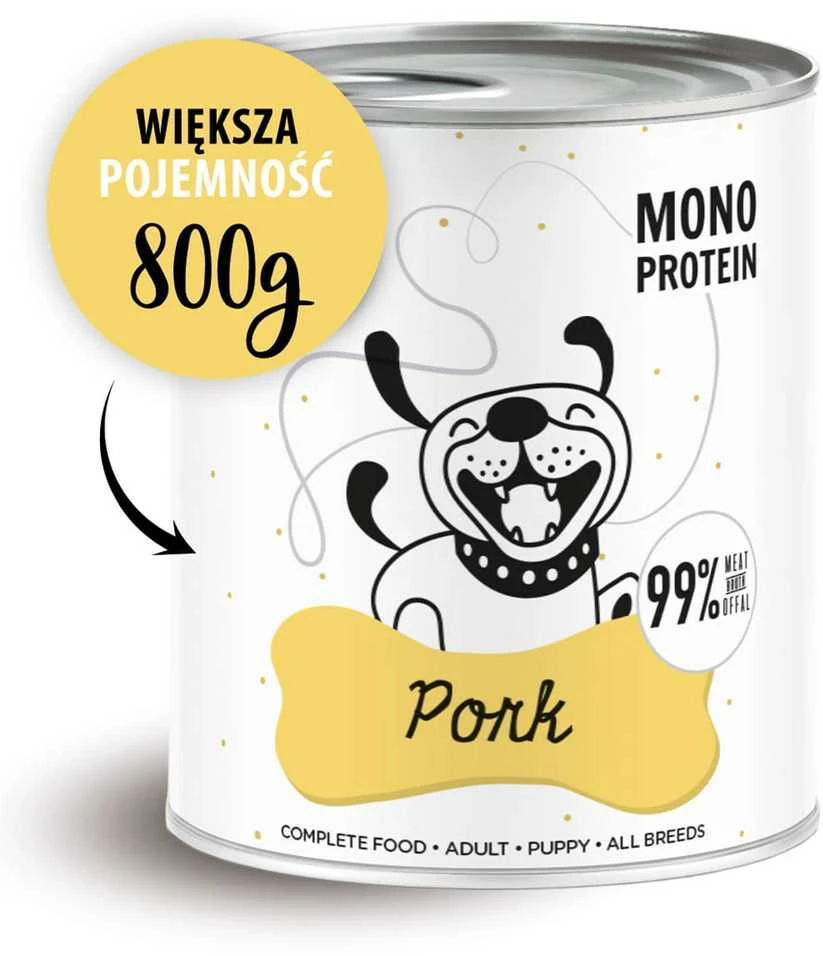 Šunų Maistas - PAKA ZWIERZAKA Pepe Kiaulienos Drėgnas Šunų Maistas 800g Be Gliuteno
