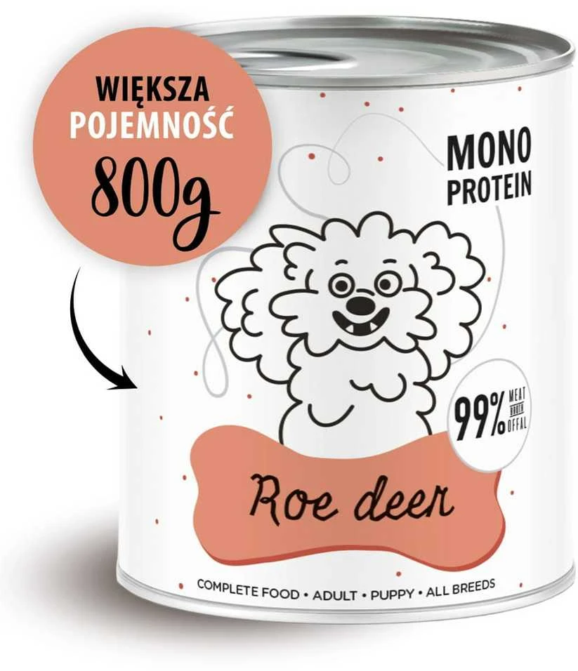 Šunų Maistas - PAKA ZWIERZAKA Pepe Elnių Šlapias Maistas 800g Be Grūdų