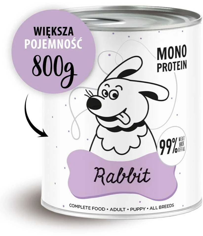 Šunų Maistas - PAKA ZWIERZAKA Pepe Triušio Be Grūdų Drėgnas 800g