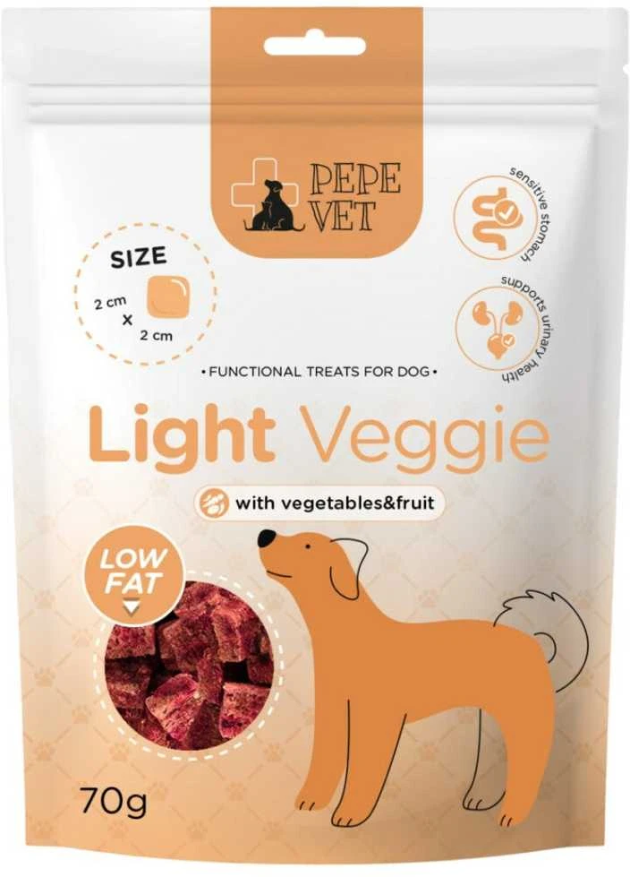 Paka Zwierzaka PEPE VET Light Veggie – skanėstas šuniui – 70g