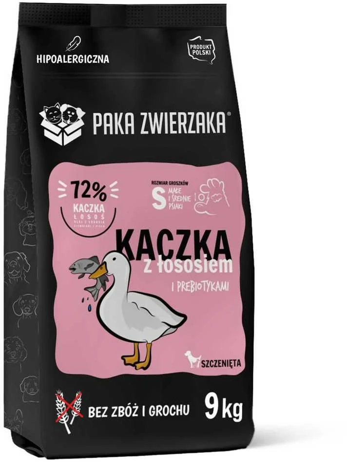 PAKA ZWIERZAKA Puppy antena su lašiša S - sausas šunų maistas - 9kg