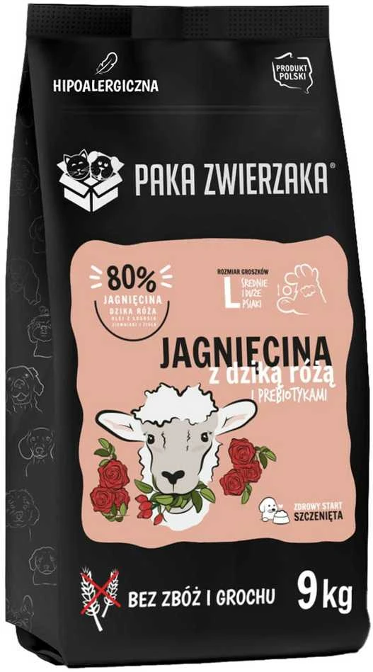 PAKA ZWIERZAKA Šuniukų sausas ėdalas su laukinėmis rožėmis L - 9kg