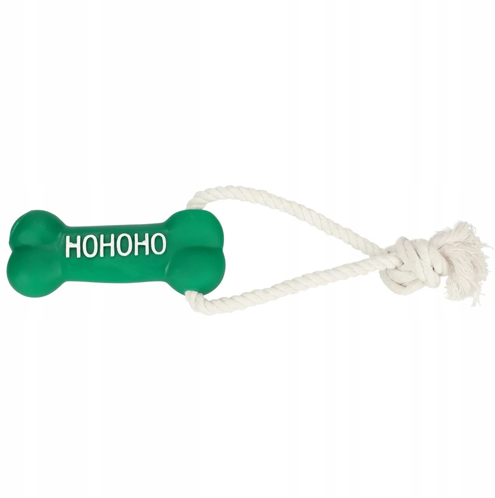 PAKA ZWIERZAKA Rope with bone "HoHoHo" – dog toy – 13 cm