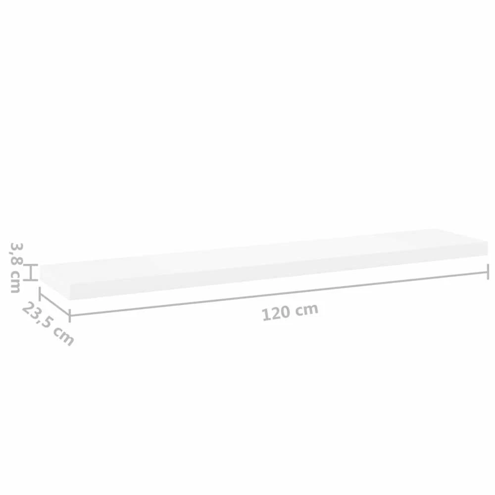 Pakabinama sieninė lentyna, ąžuolo/balta, 120x23,5x3,8cm, MDF