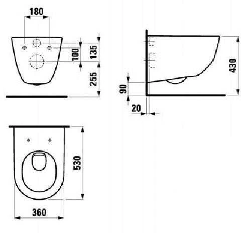 Pakabinamas klozetas Laufen Pro New su dangčiu Rimless H8669570000001