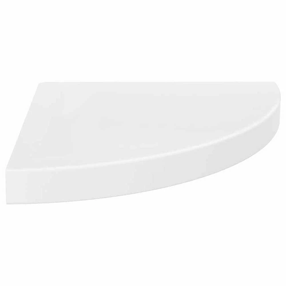 Pakabinamos kampinės lentynos, 2vnt., baltos, 35x35x3,8cm, MDF