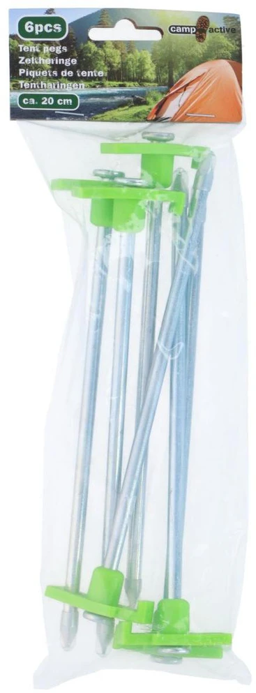 PALAPINĖS KUOLAI 19CM RINKINYS 6VNT METALAS PLASTIKAS CAMP ACTIVE 502991