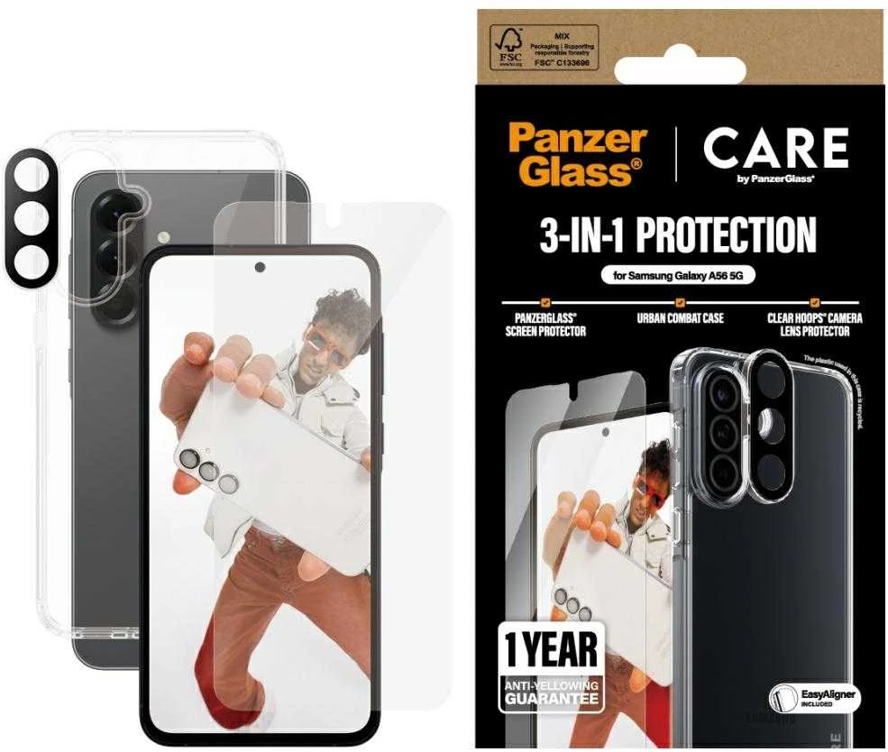 Panzer Glass Apsauginis rinkinys CARE by PanzerGlass Flagship 3in1 dėklas+apsauginis stiklas+kameros apsauga Samsung Galaxy A56 5G