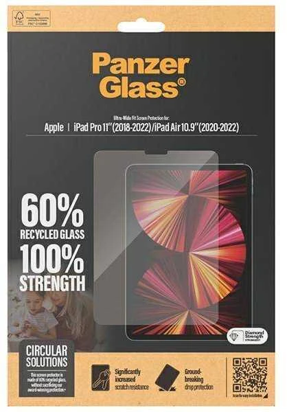 Panzer Glass PanzerGlass 10,9" | Itin platus ekrano apsauginis sluoksnis | Ipad Pro 11'' 2018-2022 / Ipad Air 10,9'' 2020-2022 | Skaidrus