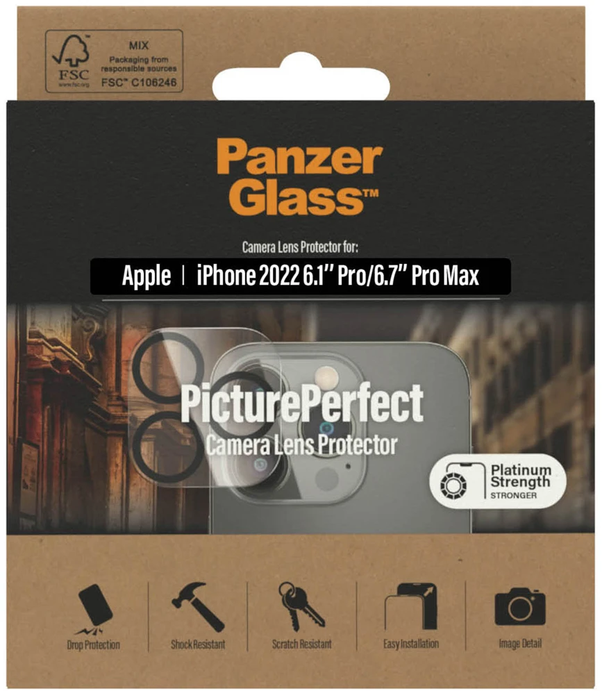 Panzer Glass PanzerGlass PicturePerfect kameros lęšio apsauga, skirta iPhone 14 Pro (Max) – skaidri