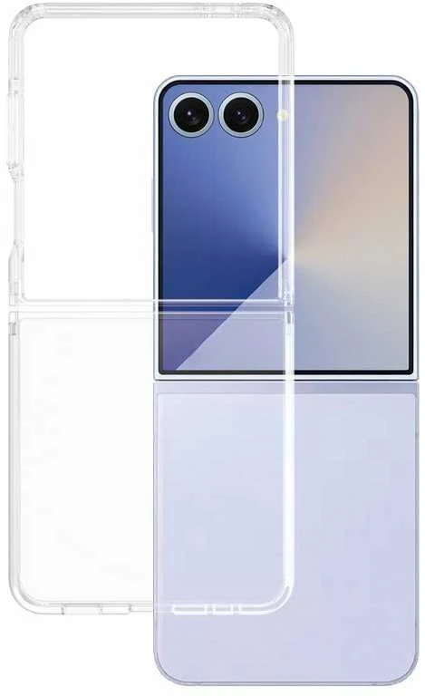 „Panzer Glass CARE by PanzerGlass“ kietas, geltonos spalvos dėklas, skirtas „Galaxy Flip7“, permatomas
